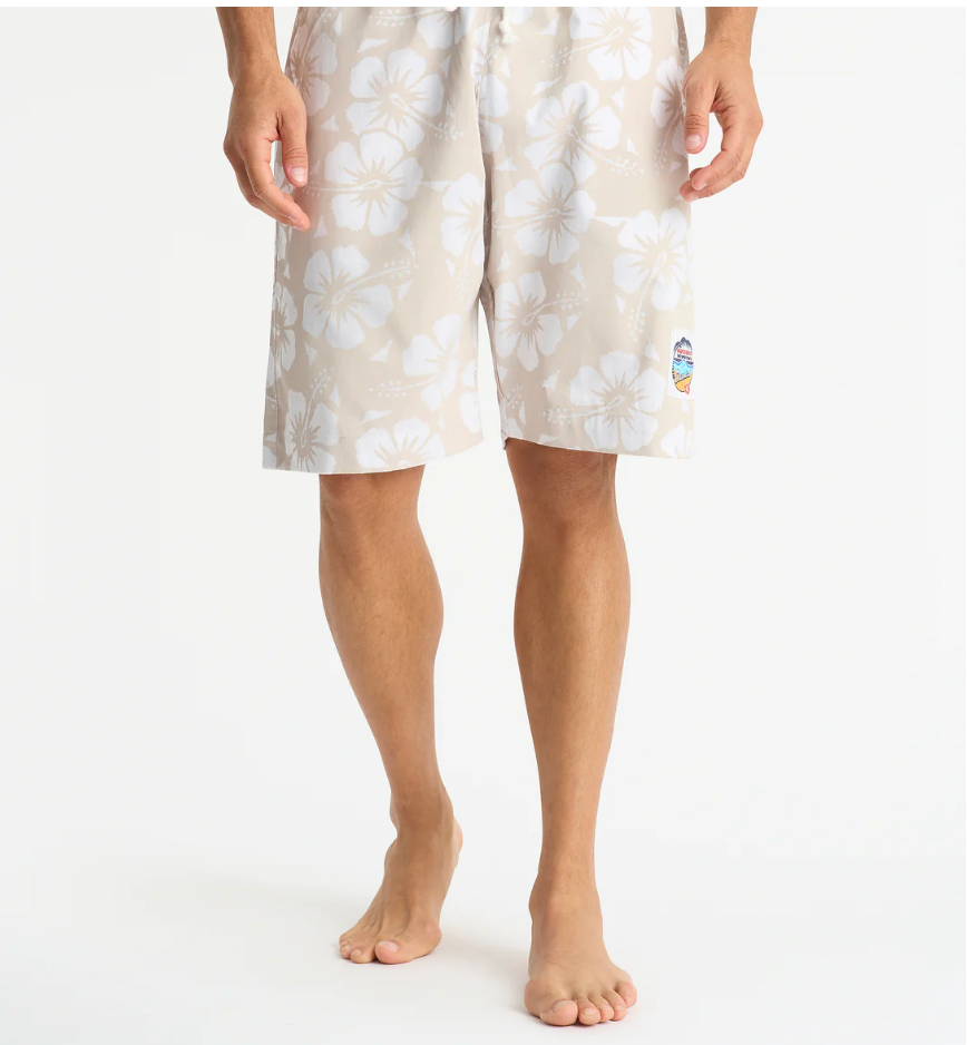 Classic Hibiscus Shorts - Stone - Mount Longboards