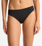 Ribbed Bikini Swim Bottom - Black - Mount Longboards