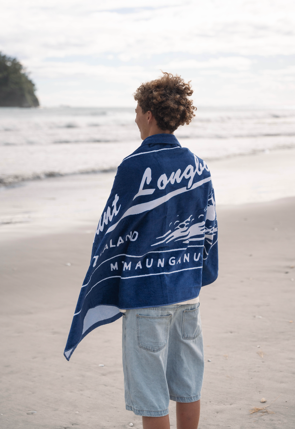 Retro Beach Towel - Navy