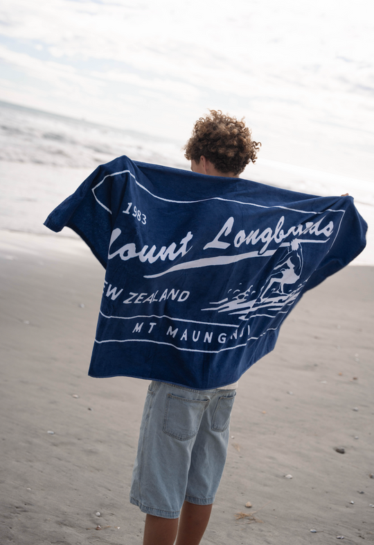 Retro Beach Towel - Navy