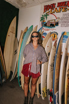 Women's Surf Flannel Shirt - Plaid Check - Mount Longboards