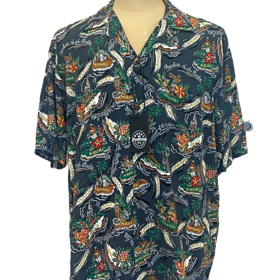 Paradise in the Pacific Shirt - Charcoal - Mount Longboards