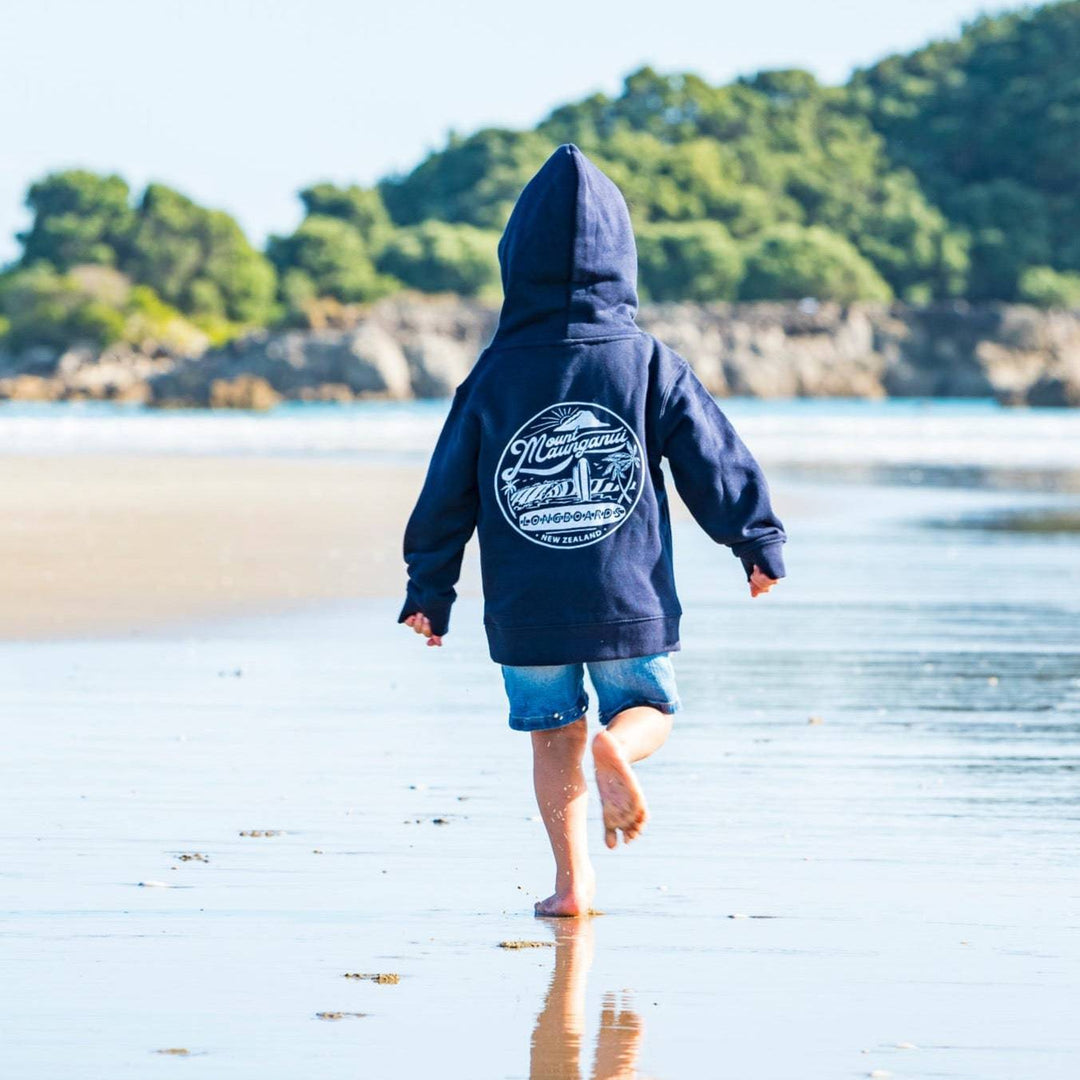 Kids Surf  Navy Hoodie - Mount Longboards