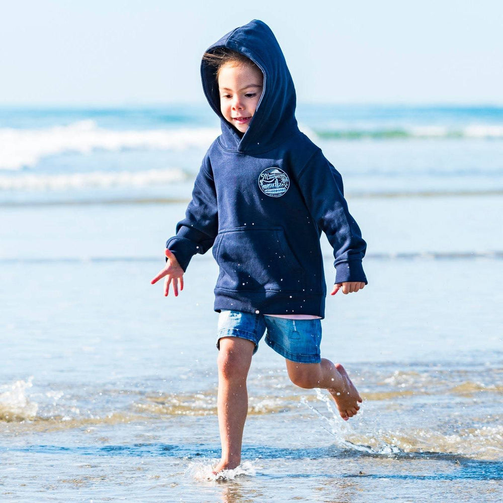 Kids Surf  Navy Hoodie - Mount Longboards