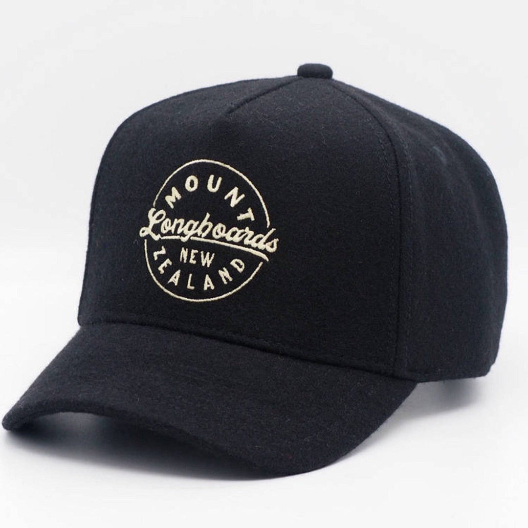 Heritage Wool Cap - Black - Mount Longboards