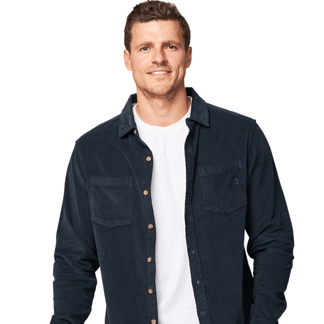 Corduroy Long Sleeve Shirt - Navy - Mount Longboards