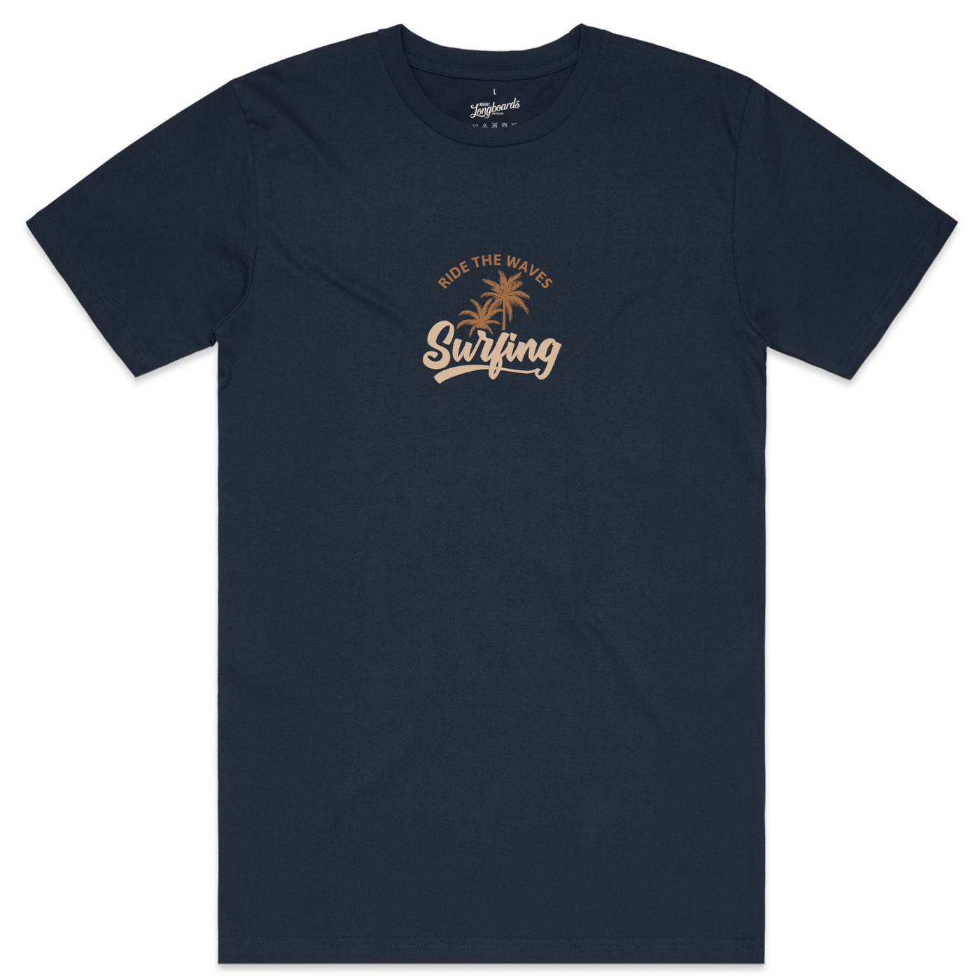 ride the waves tee- navy