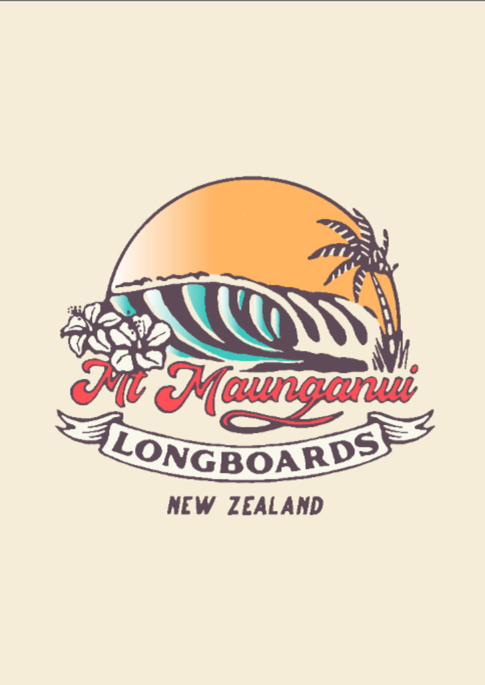Mt Maunganui Surf Tea Towel - Mount Longboards 
