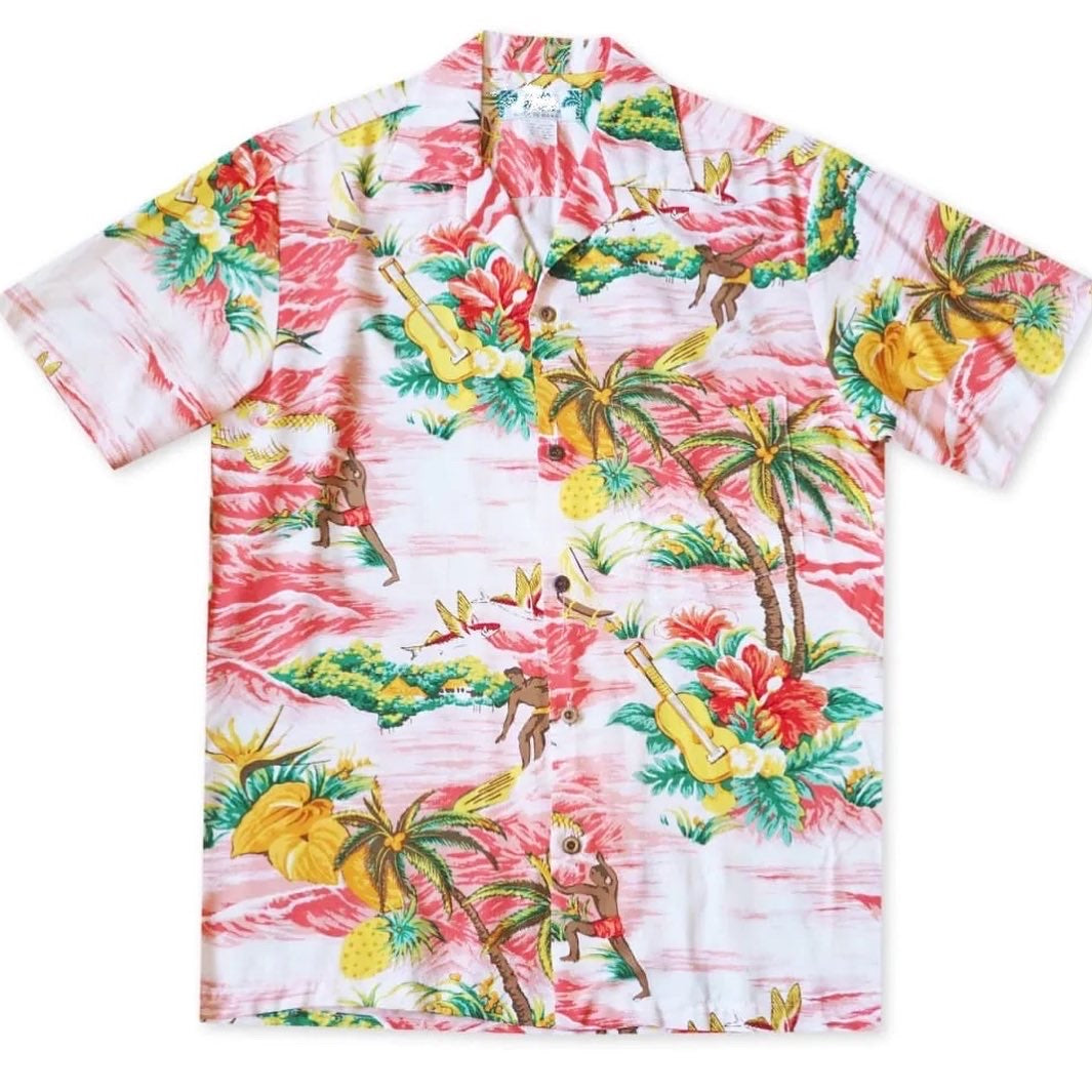 Ocean Pacific Hawaiian Shirt - Coral - Mount Longboards 